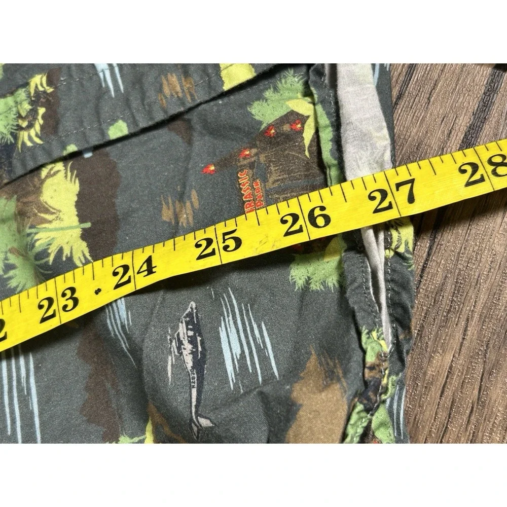 Jurassic World Youth Sz S 100% Cotton Jurassic Park Hawaiian Button Up‎ Shirt